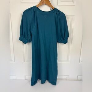 Universal Thread 100% Cotton T-shirt Dress Puffed Sleeve Blue Teal Dress Size XS